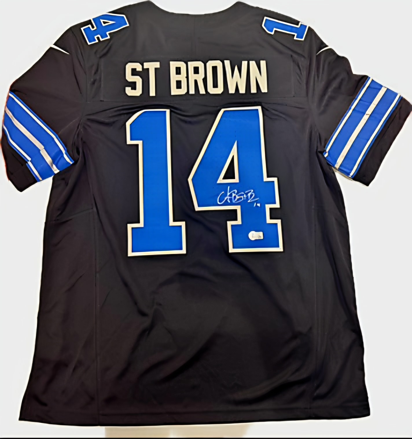 Amon-Ra St. Brown #14 Detroit Lions Signed Black Jersey